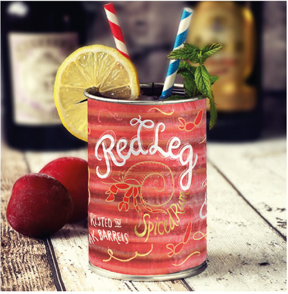 REDLEG BRANDED DRINKING TIN X 6 (RED)